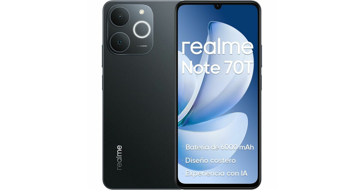 Smartphone Android Realme NOTE 70T écran spacieux 6,74 pouces